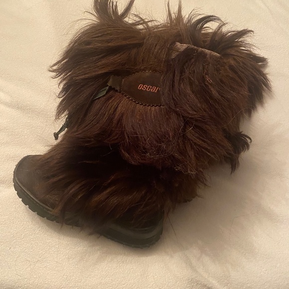 Oscar made in Italy brown  fur apres ski boot 37 - Picture 1 of 8